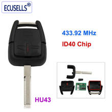 New 3 Button Remote Key Fob 433.92Mhz ID40 for Opel Vauxhall Uncut HU43 2024 - buy cheap