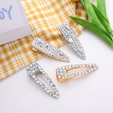 New Women Girls Shining Rhinestones Waterdrop Shape Hair Clips Gold Silver Hairpins Barrette Headband Fashion Hair Accessories 2024 - buy cheap