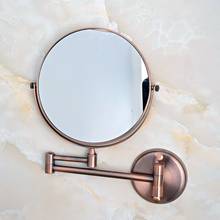 Antique Copper 8-Inch Brass Bathroom Vanity Mirror folding Wall Mounted Folding Makeup Double Side Magnification Mirror 2024 - buy cheap