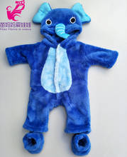 Ropa para muñeca bebé de 38cm, conjunto de pijama de piel de elefante azul para muñeco de 43cm, pantalones, novedad 2024 - compra barato