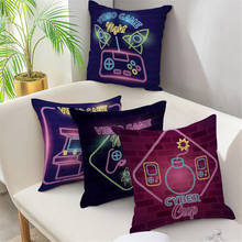 Fuwatacchi Game Pillow Case Cartoon Purple Throw Pillowcase Home Decoration Soft Square Cushion Cover Decorative Pillows 45x45cm 2024 - buy cheap