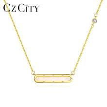 CZCITY-collar con colgante de plata de ley 925 para mujer, joyería fina de circón cúbico encantador, regalo de Navidad para citas, bisutería FN-0219 2024 - compra barato