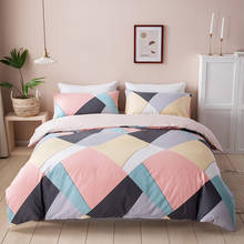 100% Cotton Duvet Cover Set Geometric Bedding Set with Pillowcases Women Girls Kids Comforter Cover Pink Blue Twin Queen Size 2024 - buy cheap