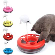 Движущаяся Весенняя игрушка-мышь для домашних животных, мяч-колокольчик, вращающийся круглый диск, тренировочная интерактивная игрушка для котят, Весенняя игрушка для домашних животных 2024 - купить недорого