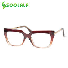 SOOLALA-gafas de lectura con marco grande para hombre y mujer, lentes de moda para presbicia, visión grande, montura completa, de + 0,5 a 4,0 2024 - compra barato