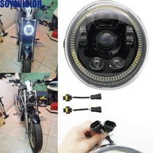 Faro LED impermeable para motocicleta, faro delantero de aluminio drl angel eyes para Harley V Rod VROD VRSCA VRSC v-rod Muscle 2024 - compra barato