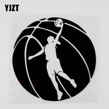 YJZT 14.3CMX14.3CM Modern Basketball Player Girl Decal Vinyl Car Sticker Black/Silver 8A-1075 2024 - buy cheap