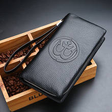 Men's wallet long Leather men's clutch bag 2019 fashion Business casual top layer leather long wallet phone bag black Brown 600 2024 - buy cheap