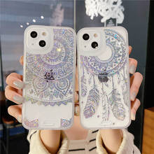 Cute Glitter Totem Love Heart Phone Case For iPhone 13 12 11 Pro XS Max XR X 7 8 Plus Soft Silicon Bling Clear Back Cover Coques 2024 - buy cheap