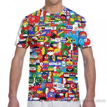 Countryball-Camiseta con estampado para hombre y mujer, camiseta de moda para niño y niña, camisetas de manga corta de verano 2024 - compra barato