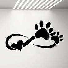 Infinite Love Pets Vinyl Wall Decal Pet Love Paw Heart Animal Room Grooming Stickers Mural Living Room Decor Home Poster G898 2024 - buy cheap