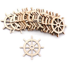 10 Pcs Natural Wooden Hanging Plaque Anchor & Rudder Pendant Wooden Party Decor Hanging Ornaments for DIY Table Craft 2024 - buy cheap