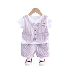 Summer Baby Trendy Clothes Children Boys Girls Gentleman T Shirt Shorts 2Pcs/sets Toddler Sportswear Kids Infant Cotton Clothing 2024 - buy cheap