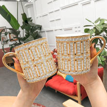 Nordic Ceramic Coffee Mugs with Handgrip Mosaic Gold Ceramic Cup Creative Water Cup Wedding Souvenir Coffee Mugs Espresso Cup 2024 - buy cheap