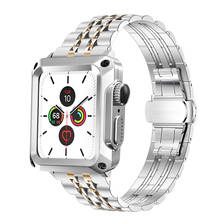 Funda para Apple Watch 6 SE 5 4, Correa protectora de 44mm y 40mm, correa de acero inoxidable para iwatch series 3 2 1 42mm 38mm 2024 - compra barato