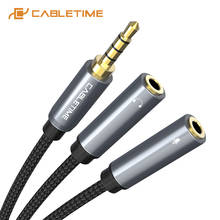 CABLETIME 3.5mm Headphone Splitter Y Audio Cable 4pple 3.5 Jack Male to 2 Female Aux Cable for Microphne Music C108 2024 - buy cheap