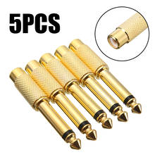 5pcs/lot 6.35mm 1/4 Inch Male Mono Plug to RCA Female Jack Audio Adapters Connectors Plugs for Microphone 2024 - buy cheap