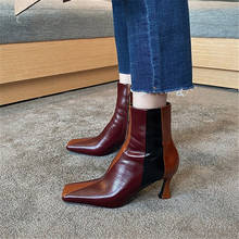 PXELENA moda de celebridades Natural Botines de cuero genuino 2020 nuevo Otoño Invierno de talla grande, 34-43 zapatos de tacón alto zapatos de vestido de Dama 2024 - compra barato