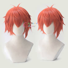 Nanase-pelucas de Cosplay Riku IDOLiSH7, pelo sintético naranja, pelo corto + gorro de peluca gratis 2024 - compra barato