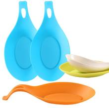 Suporte de silicone resistente ao calor, acessório de cozinha para descanso de colheres quentes e copos, 1 peça 2024 - compre barato