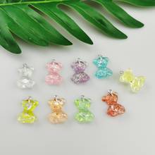 20PCS Cute Candy Color Transparent Bear Charms Resin Cabochons Glitter Gummy Keychain Necklace Pendant DIY Making Accessories 2024 - buy cheap