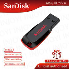 Movimentação 100% gb original 2.0 do flash de usb da vara da memória do usb da movimentação 32 gb 64 gb 8 gb 16 gb pendrive cz61 usb 128 da pena do disco de sandisk usb 2024 - compre barato