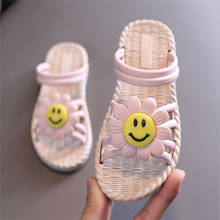 Sandalias de playa plisadas para niñas, zapatillas de princesa con flores para el sol, zapatos de baño para niños de 3 a 14 años 2024 - compra barato