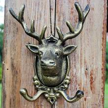 European Style Retro Cast Iron Art Hook Coat Hook Large Deer Head Wall Hanging Wall Decoration Home Hook 2024 - compra barato