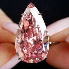 Новое роскошное изысканное серебряное кольцо в форме груши S925, розовое геометрическое ювелирное изделие, подарок на свадьбу, кольцо на помолвку 2024 - купить недорого