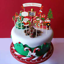 Juego de decoración para pastel de Feliz Navidad, árbol de Navidad, casa de Santa Claus, decoración para cupcakes para fiesta de Navidad, 1 Juego, 2020 2024 - compra barato