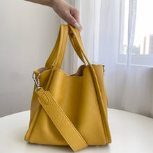 Bolso de hombro informal de gran capacidad para mujer, bandolera de cuero pu mate de lujo, bolso de cubo grande 2024 - compra barato