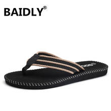 Men Flip Flops Bath Beach Sandals Slippers for Men Flats Non-slip Water Shoes Indoor&Outdoor Male Sandals 2024 - buy cheap