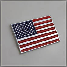 1x decoração do carro emblema bandeira padrão eua adesivos de carro bandeira americana emblema personalizado estéreo estilo do carro 2024 - compre barato