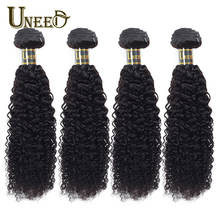 Uneed-extensiones de cabello peruano rizado, 1 pieza, cabello humano 100%, tejido, Remy, 10-28 pulgadas, se puede teñir 2024 - compra barato
