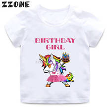 Kids Unicorn Cartoon T shirt Girls Happy Birthday Number 1-11 Print T-shirt Baby Birthday Present Funny Clothes 2024 - buy cheap