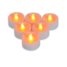 Velas de boda decorativas, velas parpadeantes sin llama con temporizador, color amarillo o Blanco cálido, funciona con pilas, 12 piezas 2024 - compra barato