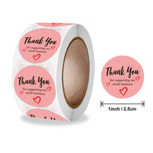 Etiqueta de sello redonda rosa con corazón, pegatina de agradecimiento, 1 pulgada, pegatinas decorativas hechas a mano con amor, 50-500 Uds. 2024 - compra barato