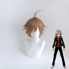 Danganronpa Naegi Makoto Cosplay Wig Short Brown Dangan Ronpa Heat Resistant Synthetic Hair Halloween Party Hair + Free Wig Cap 2024 - buy cheap