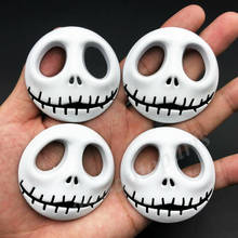 4x 3D Jack Skellington Skull Pumpkin Face Car Emblem Motorcycle Badge Sticker 2024 - buy cheap