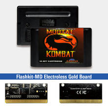 Mortal Kombat-etiqueta europea Flashkit MD sin electrodos, tarjeta PCB dorada para consola de videojuegos Sega Genesis Megadrive 2024 - compra barato