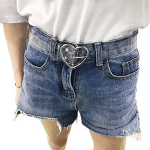 BLA-cinturón transparente con hebilla de Pin redonda para mujer y niña, cinturones creativos informales con personalidad para Vaqueros, estudiantes, Z30 2024 - compra barato
