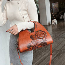 Brand Women Handbag Rose Print Lady Tote Bag High Quality Leather Shoulder Bag Large Capacity Crossbody Bags For Women 2019 2024 - buy cheap