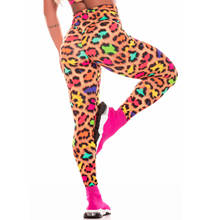 Novo sexy cor leopardo imprimir moda feminina leggings treino elástico para a execução de cintura alta esporte grande estiramento calças de fitness 2024 - compre barato