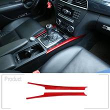 2pcs ABS Style Red Car Silver Gear Shift Side Decoration Stickers Parts for Mercedes Benz C Class W204 C180 C200 C260 07-13 2024 - buy cheap