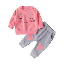 Cartoon 2PCS Tops+Pants 6-24M Girls Suits Cotton Print Full Sleeve Baby Sweatshirts Autumn Girls Baby Clothing Sets 2024 - buy cheap