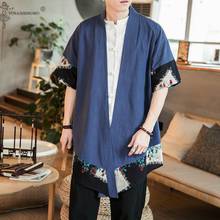 Cárdigan Kimono japonés para hombre, traje de samurái Haori Yukata, chaqueta, camisa Yukata asiática 2024 - compra barato