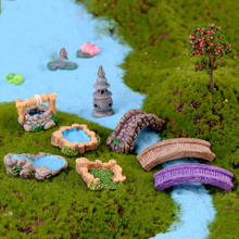 6PCS Fairy Garden Mini Water Well Bridge Animail Figurines Miniature Craft Bridge House Pouch Mushroom DIY Ornament Garden Decor 2024 - buy cheap