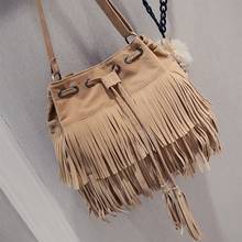 Retro Faux Suede Fringe Women Messenger Bags Tote New Handbag Tassel Shoulder Handbags Crossbody Bag Bolsa FeSmallna 2024 - buy cheap