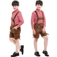 Deluxe Flannel Boy Carnival Oktoberfest Costume Traditional Lederhosen Plaid Shirt Cosplay Halloween Fancy Party Dress 2024 - buy cheap