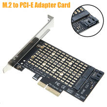 Peças para computador, placa adaptadora m.2 ngff para desktop pci-e x4 x8 x16 nvme sata dual ssd express 2024 - compre barato